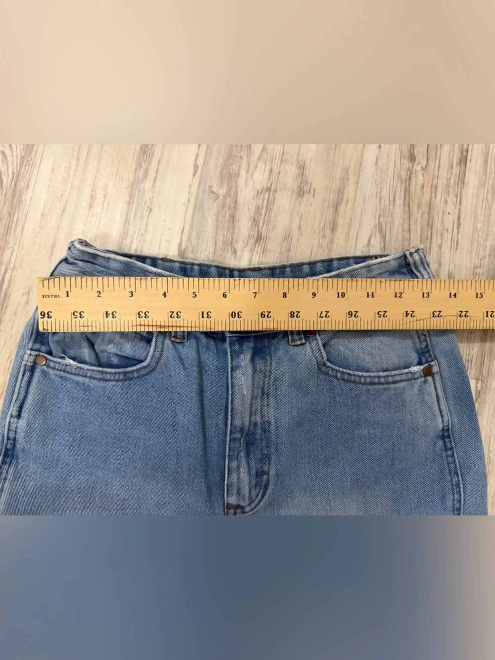 Billabong Wrangler Women's Blue Denim Patchwork Flared Jeans Pockets 27 - Picture 7 of 12